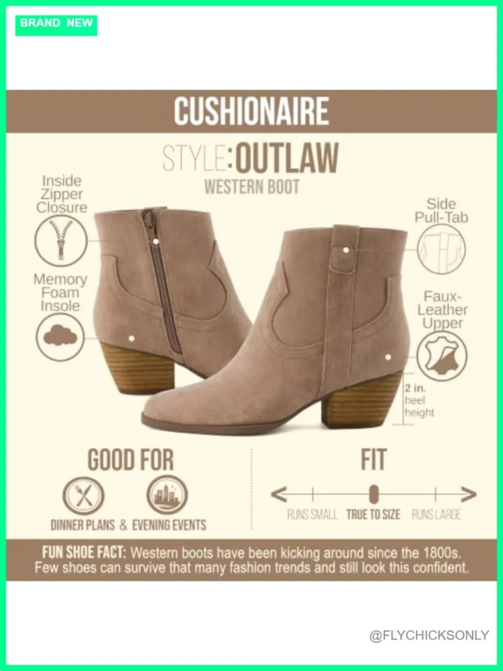 Vegan Leather Western Ankle Booties Pointed Toe Block Heel